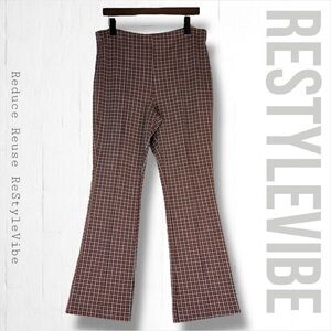 MAEVE ANTHROPOLOGIE Women’s Size MT Pant Margot Style Plaid Pull-On High Rise